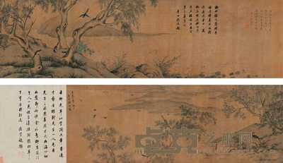 钱选（款） 柳汀灵禽 手卷 37×229cm